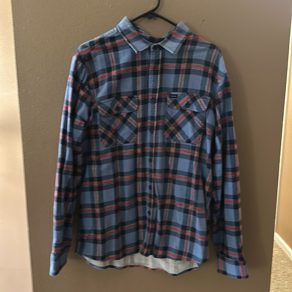 Brixton Bowery Lightweight Flannel - Blue / Red - L EUC